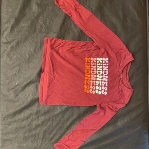 Cat & Jack Red and Orange Long Sleeve Tee with Kindness Print